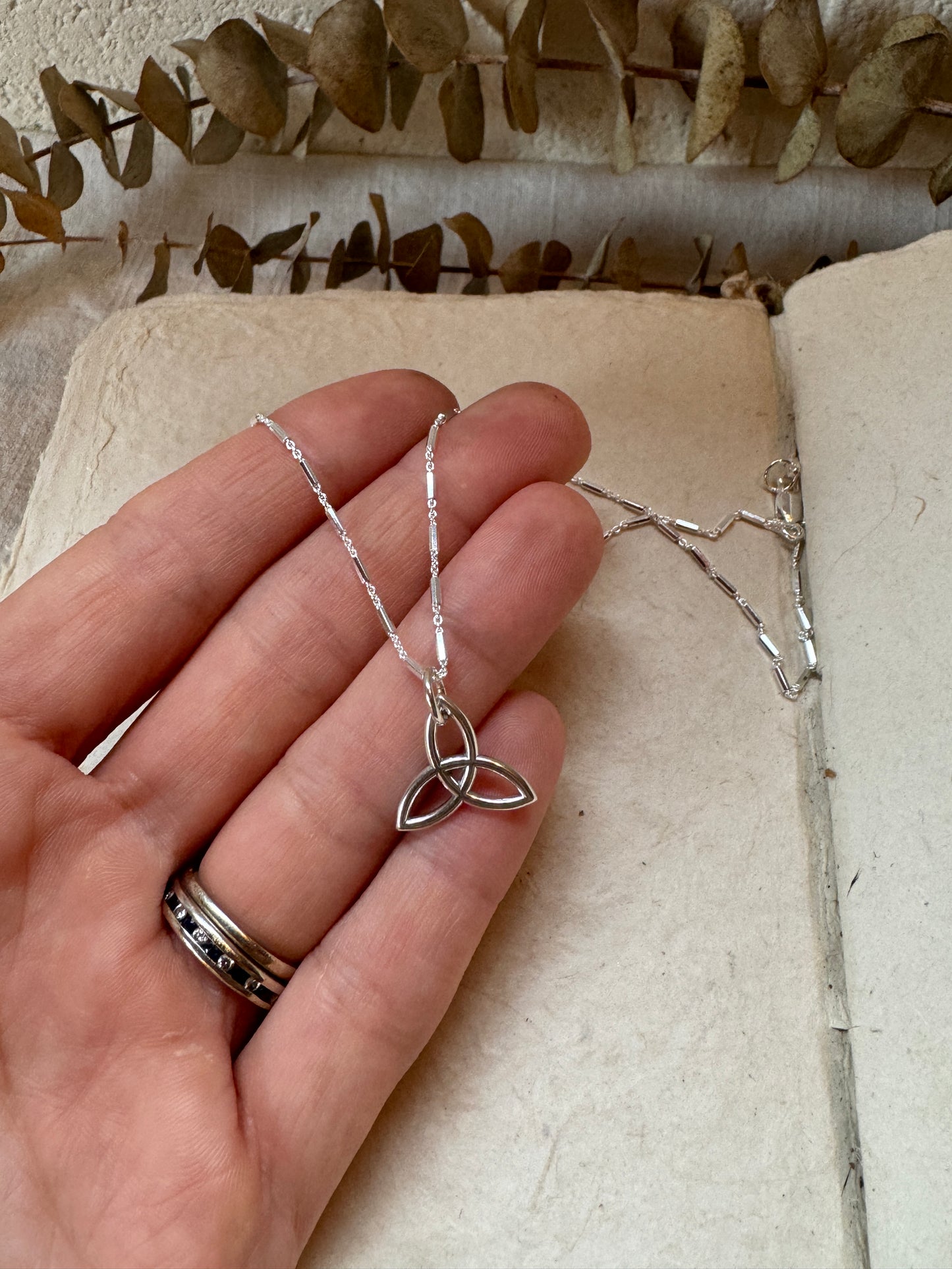 Trinity Knot ~ Sterling Silver Charm Necklace - Sacred Symbols Series