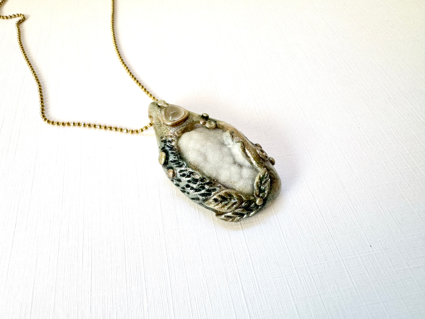 Shimmering Woodland Necklace - Chalcedony, Quartz and Moonstone