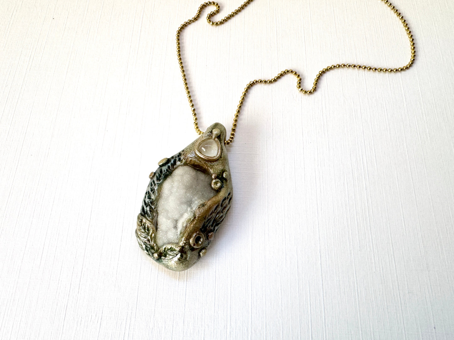 Shimmering Woodland Necklace - Chalcedony, Quartz and Moonstone