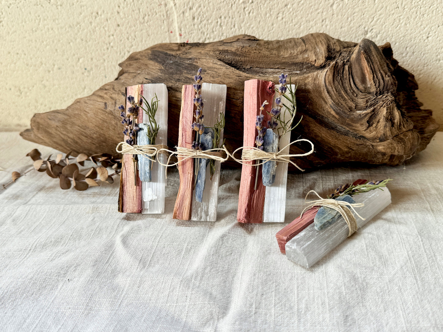 Inspired Reclamation Bundle: Cedar Wood, Selenite, Blue Kyanite, Lavender & Rosemary