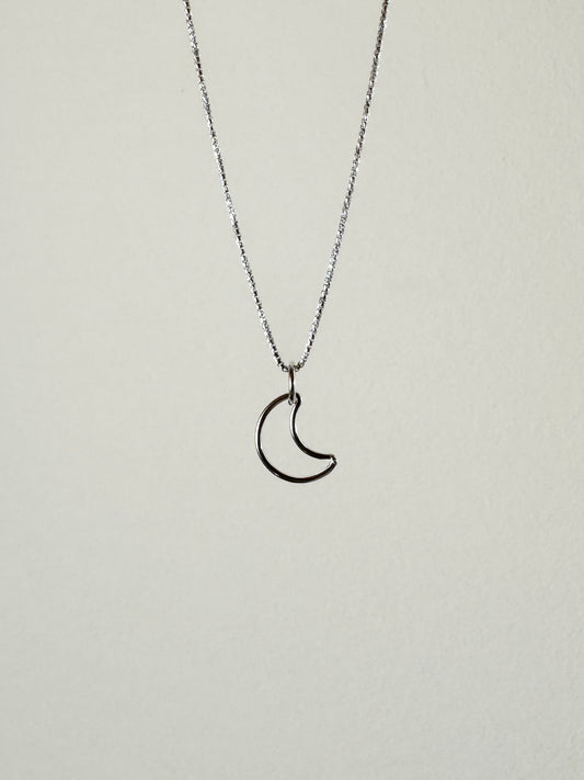 Crescent Moon Charm Necklace ~ .925 Sterling Silver