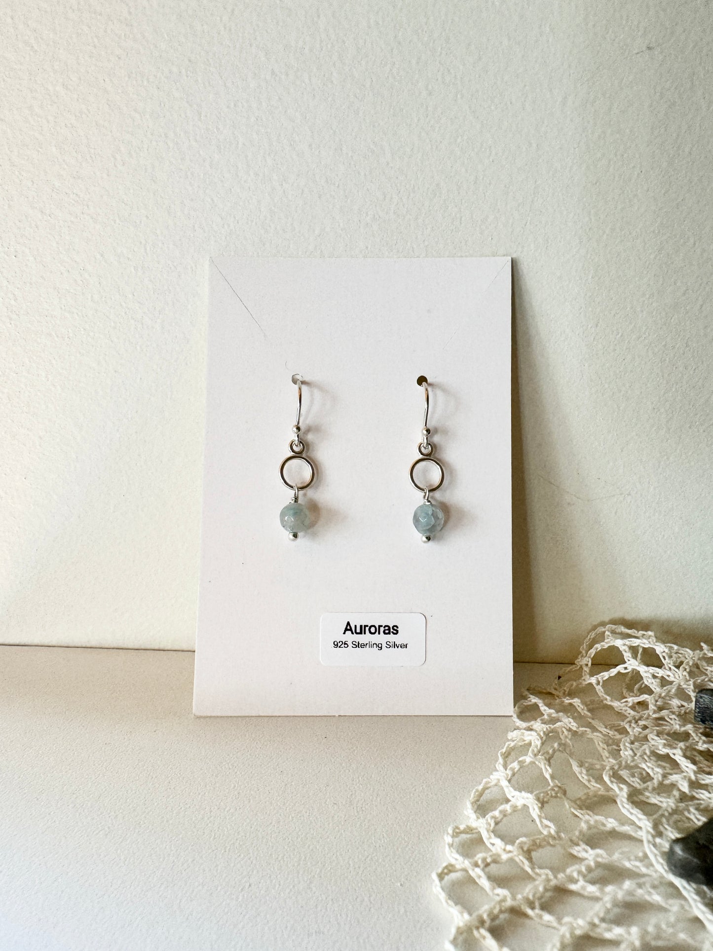 Auorora Earrings in .925 Sterling Silver with Chalcedony stones - Sacred Symbols Series