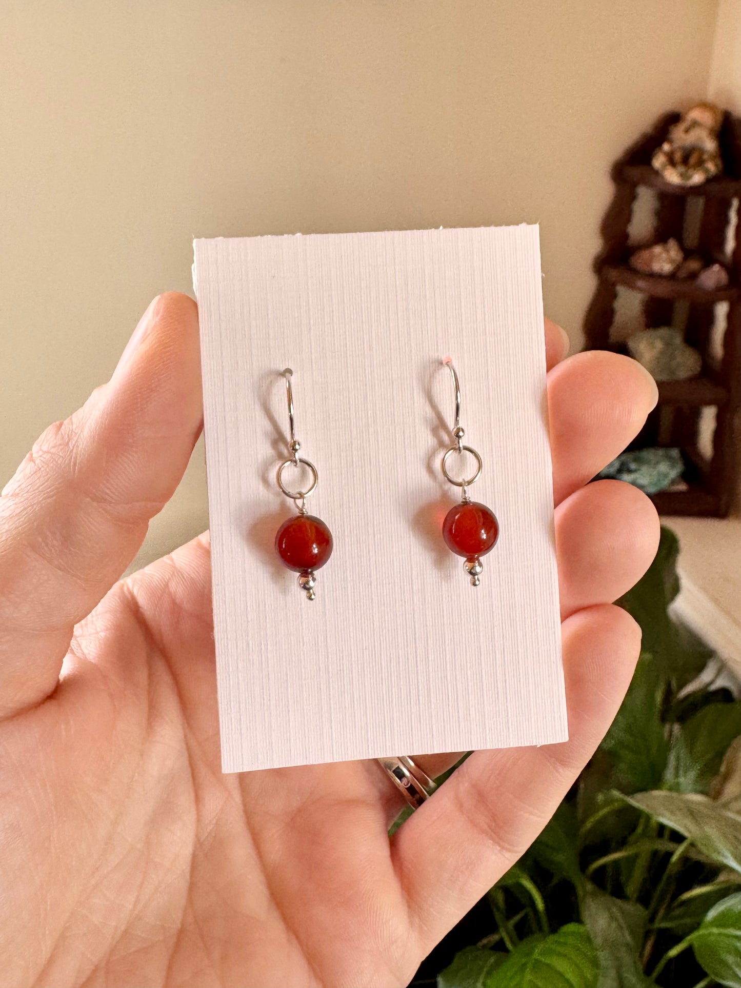 Custom Carnelian Earrings in Sterling Silver