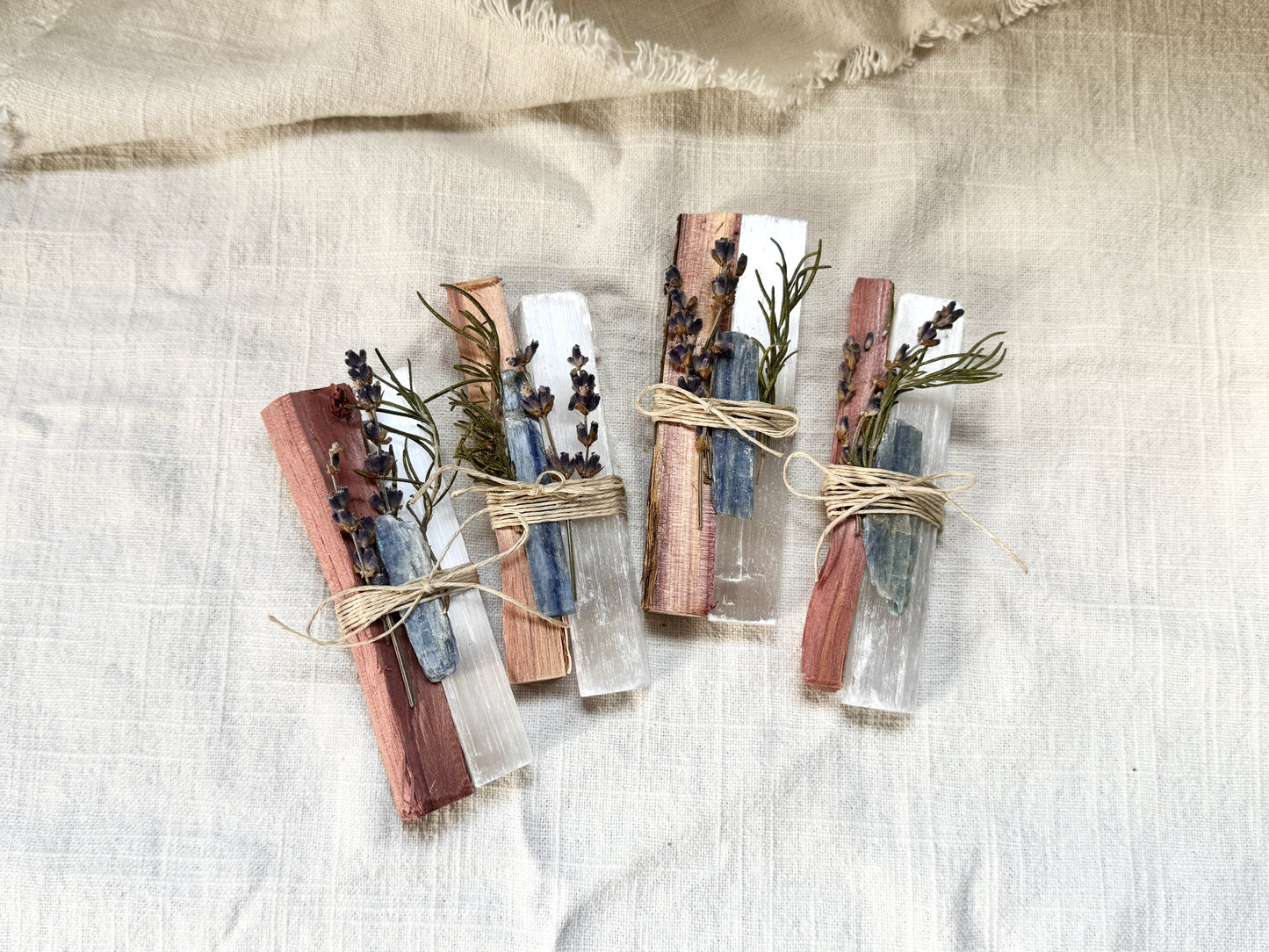 Inspired Reclamation Bundle: Cedar Wood, Selenite, Blue Kyanite, Lavender & Rosemary