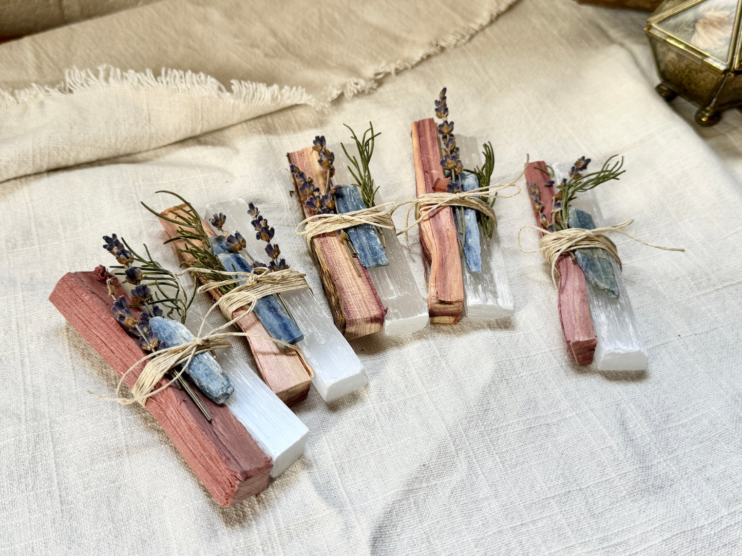 Inspired Reclamation Bundle: Cedar Wood, Selenite, Blue Kyanite, Lavender & Rosemary