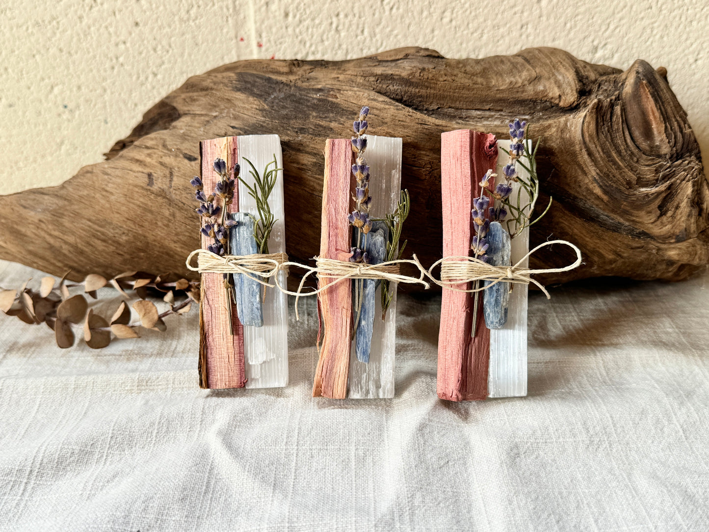 Inspired Reclamation Bundle: Cedar Wood, Selenite, Blue Kyanite, Lavender & Rosemary