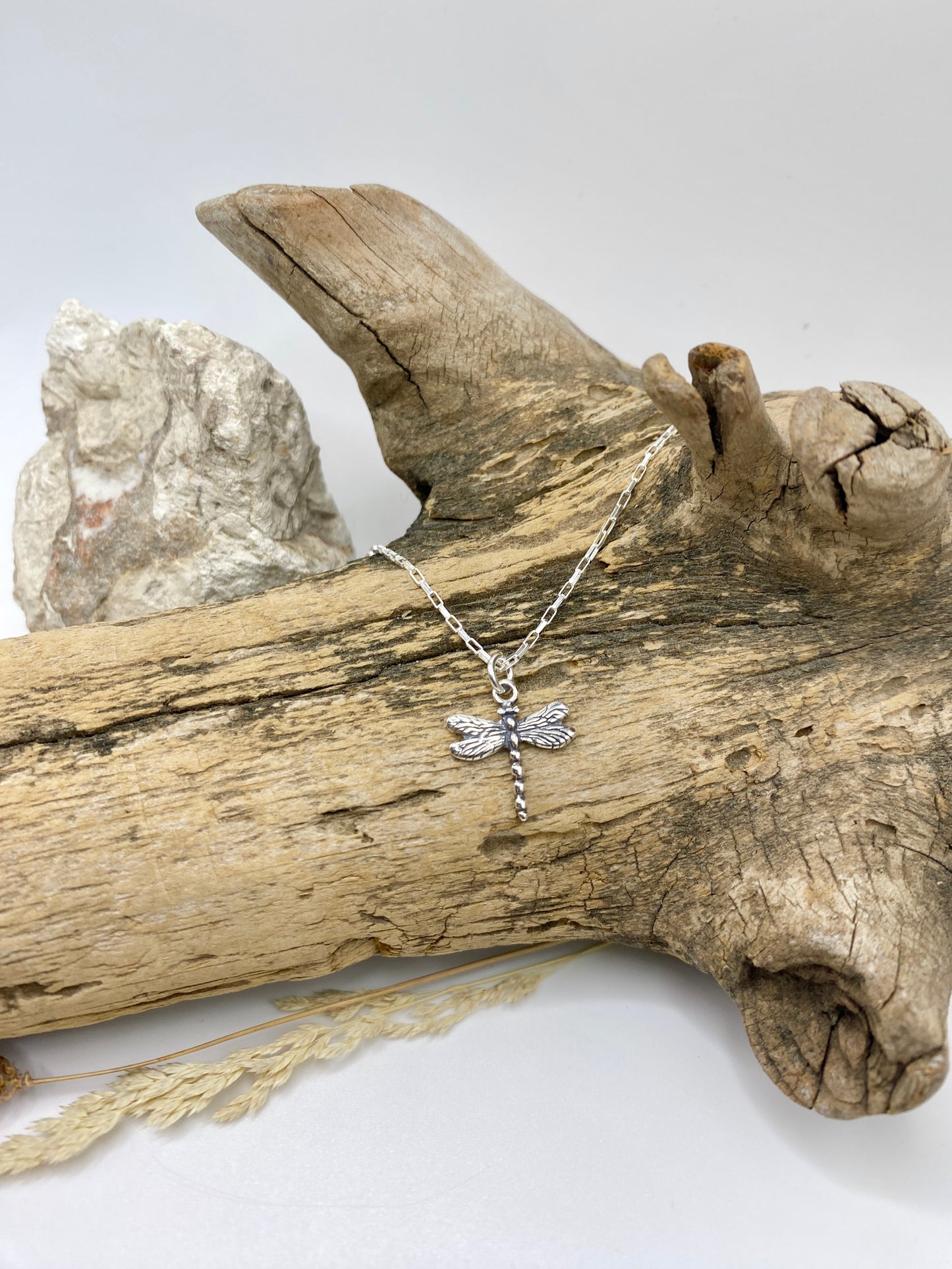 Dragonfly ~ Sterling Silver Charm Necklace - Sacred Symbols Series