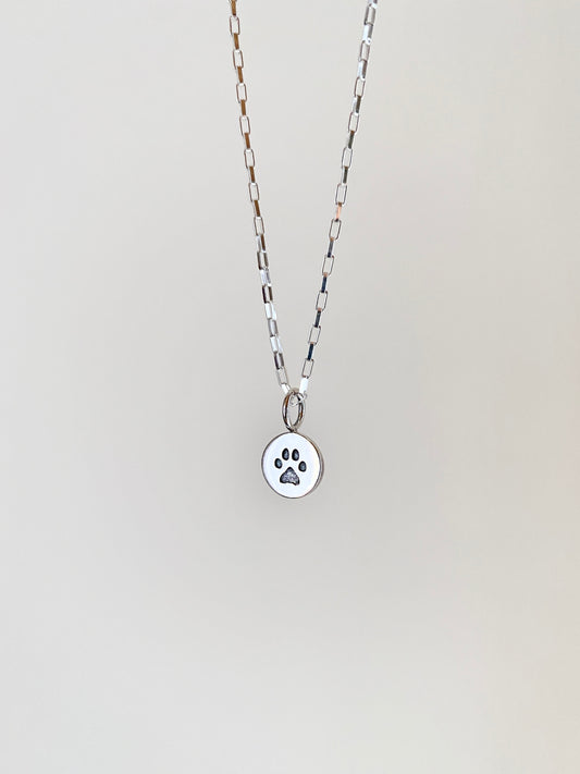 Paw Print ~ Sterling Silver 18 inch Charm Necklace - Sacred Symbols Series