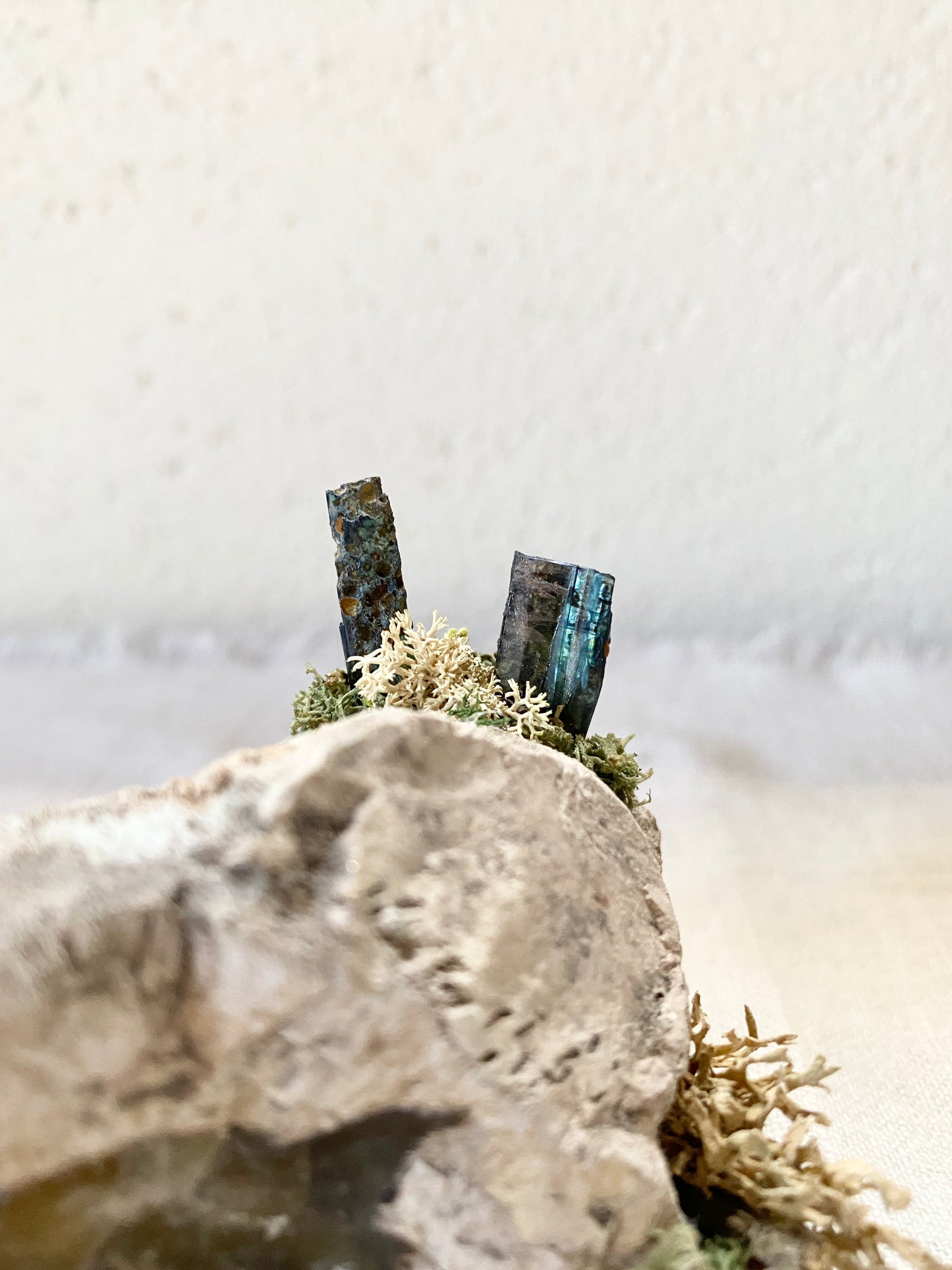 Fairy Rock ~ Thunderegg and Vivianite Crystal Sculpture Inspired Home Decor