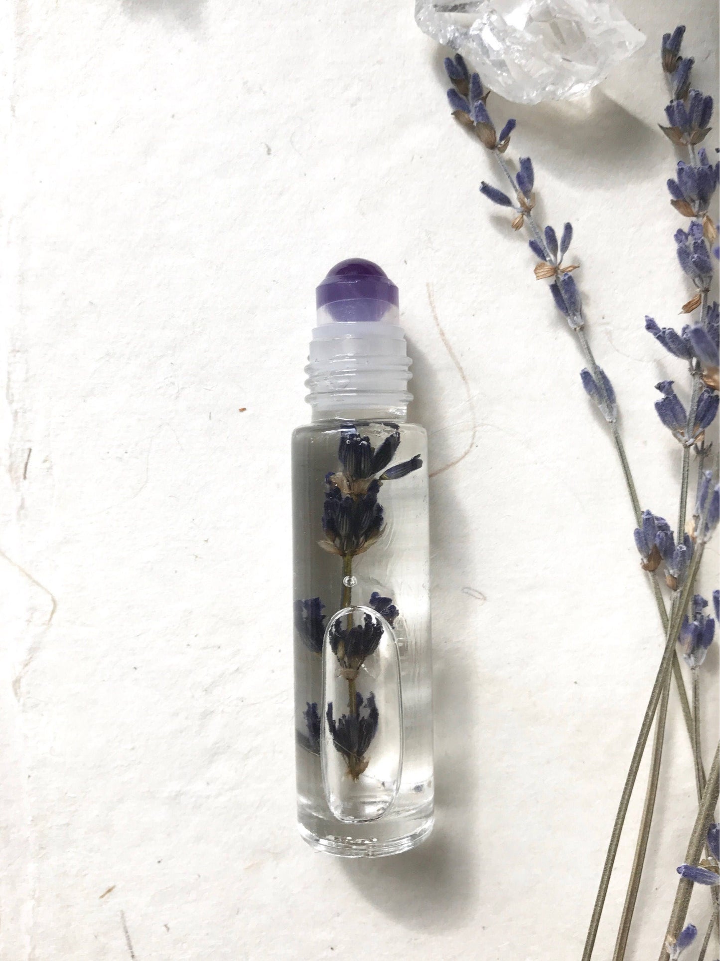 Crystalline "Inspired Insight" Essential Oil Roller - Amethsyt and Lavender