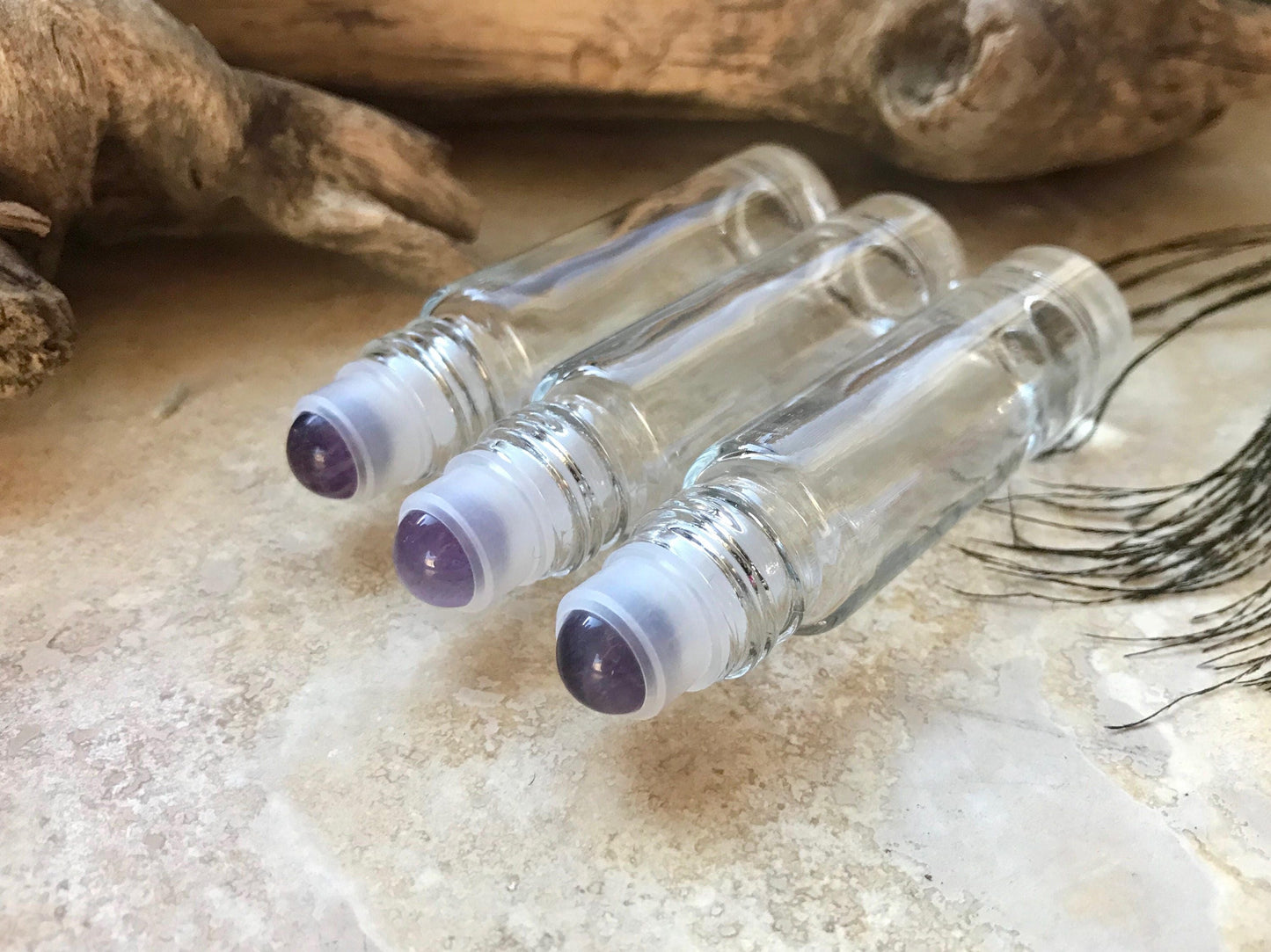Amethyst Gemstone Roller Bottle - 10ml - DIY