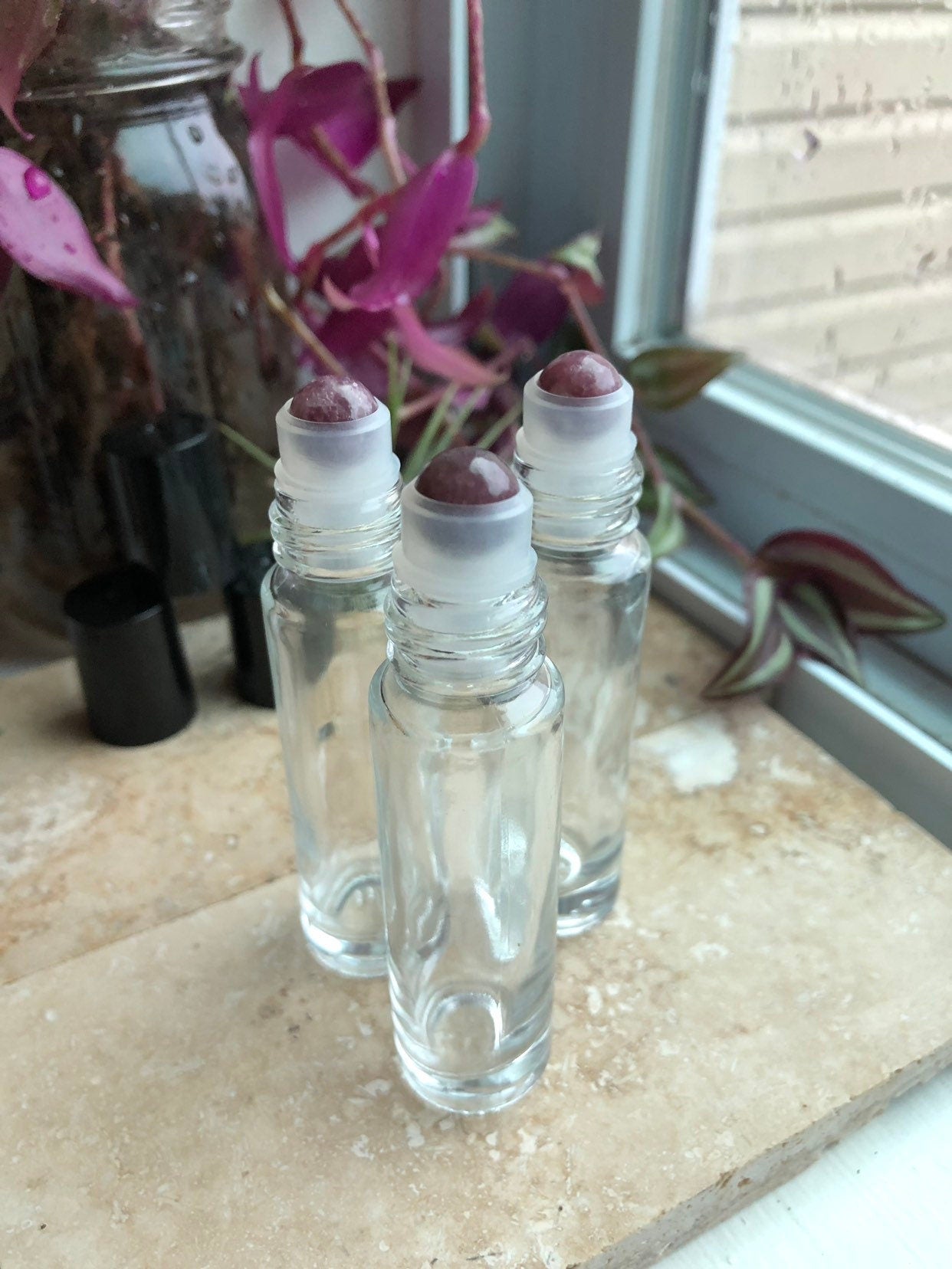 Lepidolite Gemstone Roller Insert for 5 or 10ml glass bottles - DIY