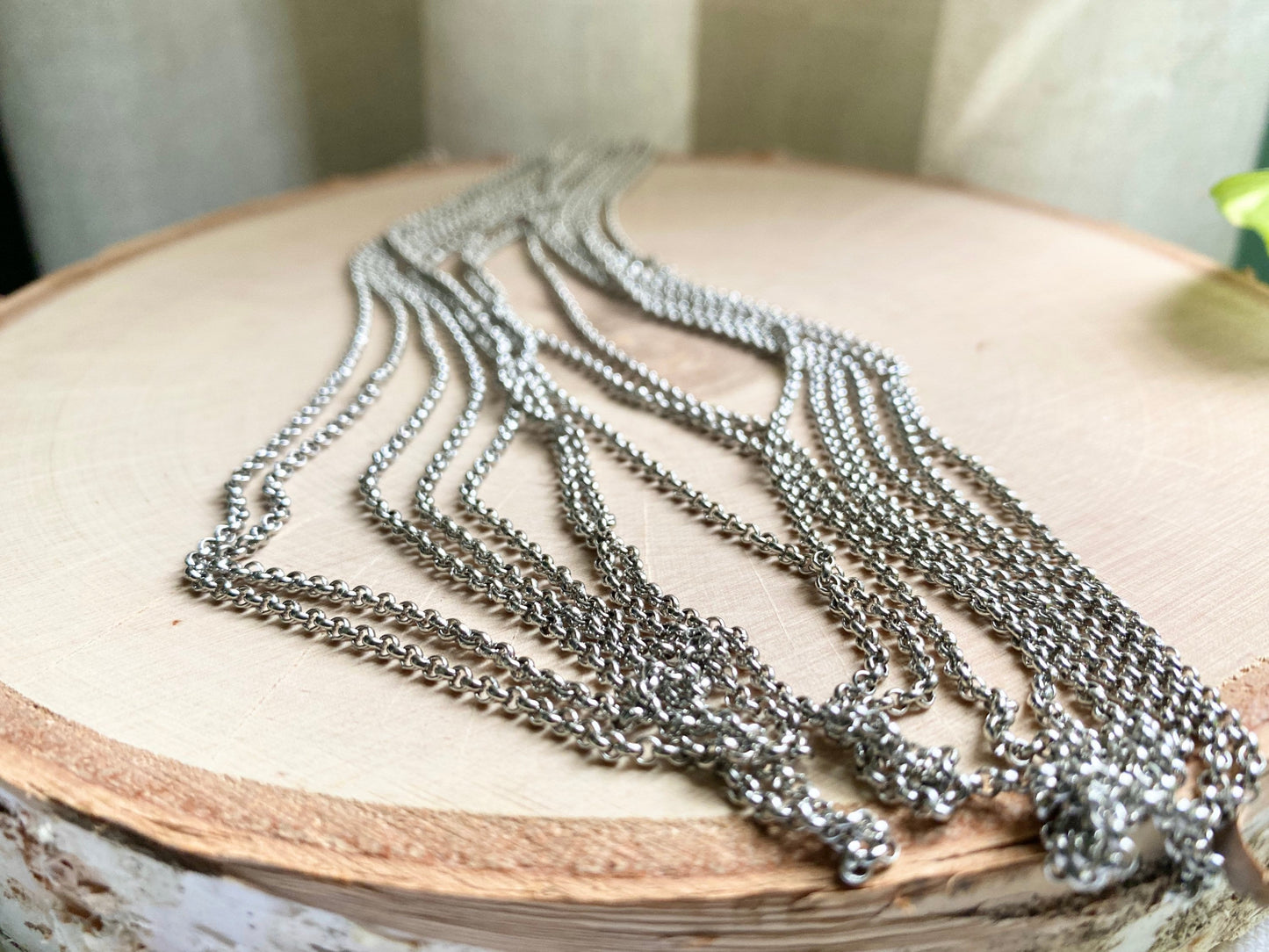 Surgical Stainless Steel Rolo Style Chain - Choose Length - Add your own pendant