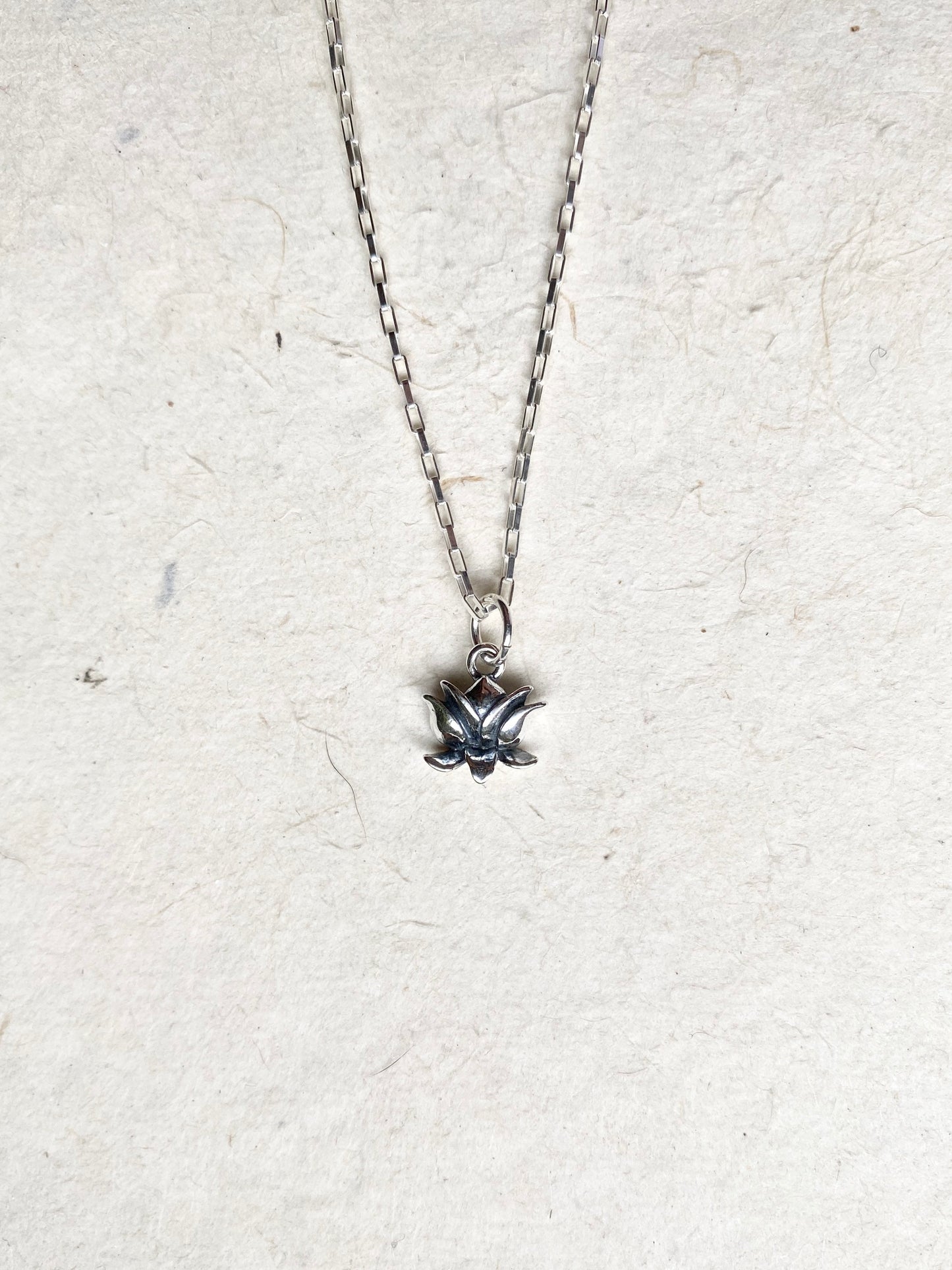 Lotus Flower ~ Sterling Silver Charm Necklace - Sacred Symbols Series