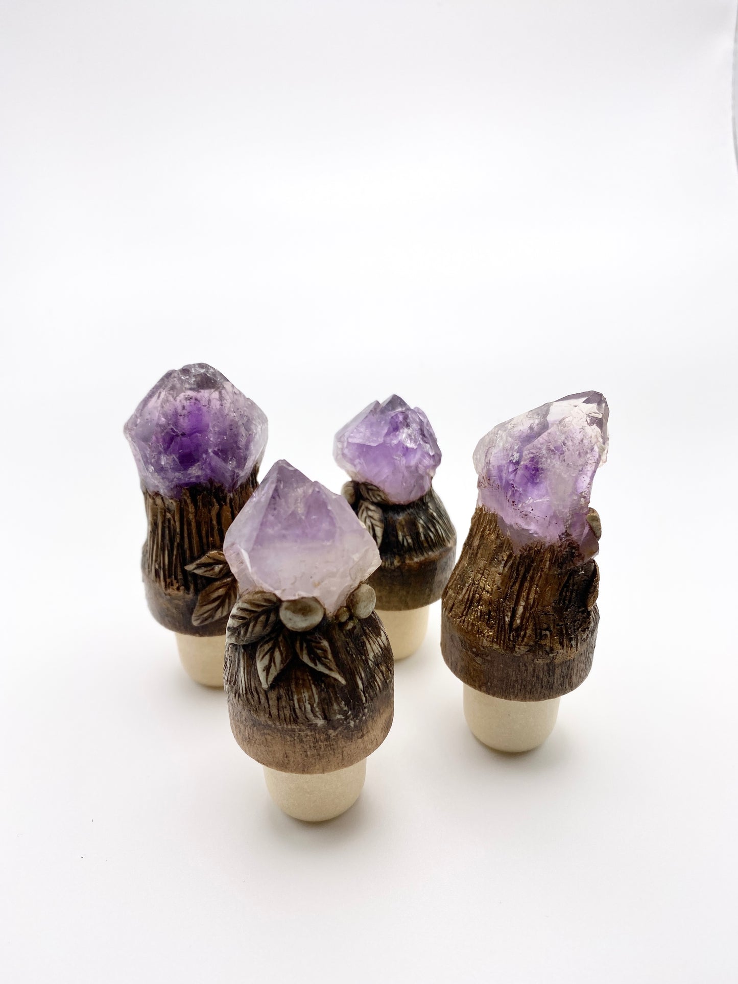 Amethyst Crystal T-Shaped Bottle Stoppers - Magical Accessories