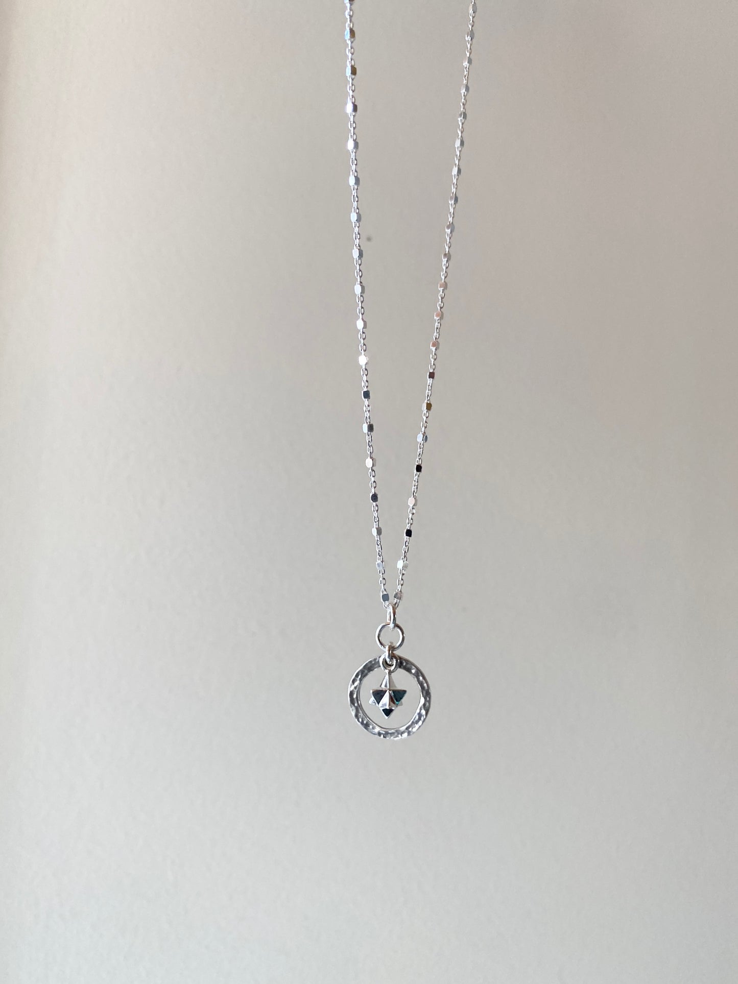Merkaba Light ~ Sterling Silver Adjustable Charm Necklace - Sacred Symbols Series