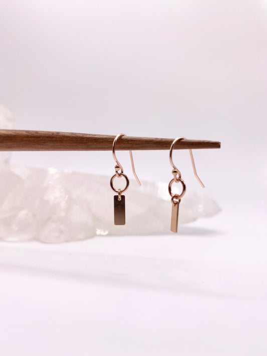 Incandescent Tags ~ 14K Rose Gold Fill Earrings