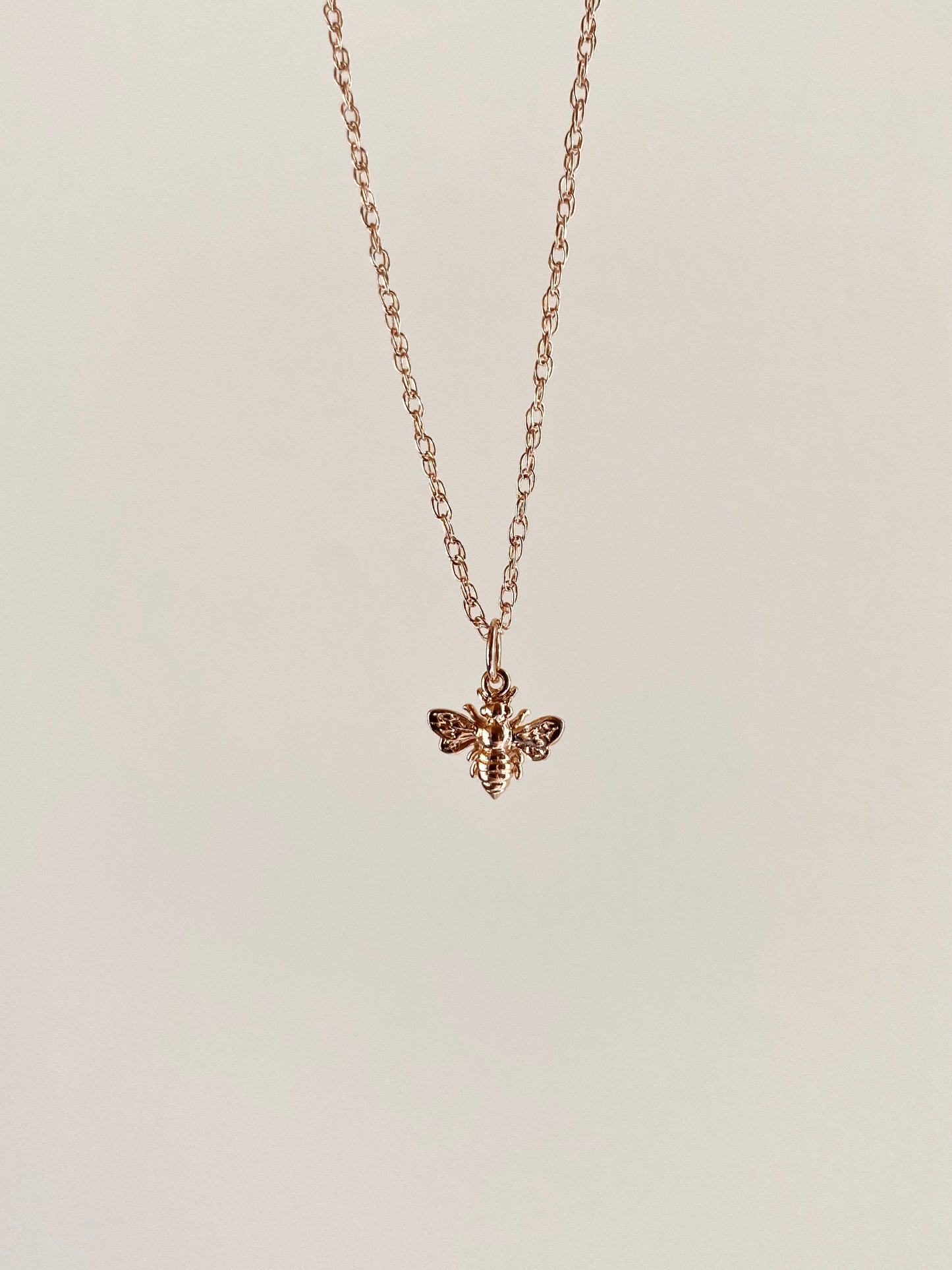 Honey Bee ~ 14K Rose Gold Fill Charm Necklace - Sacred Symbols Series