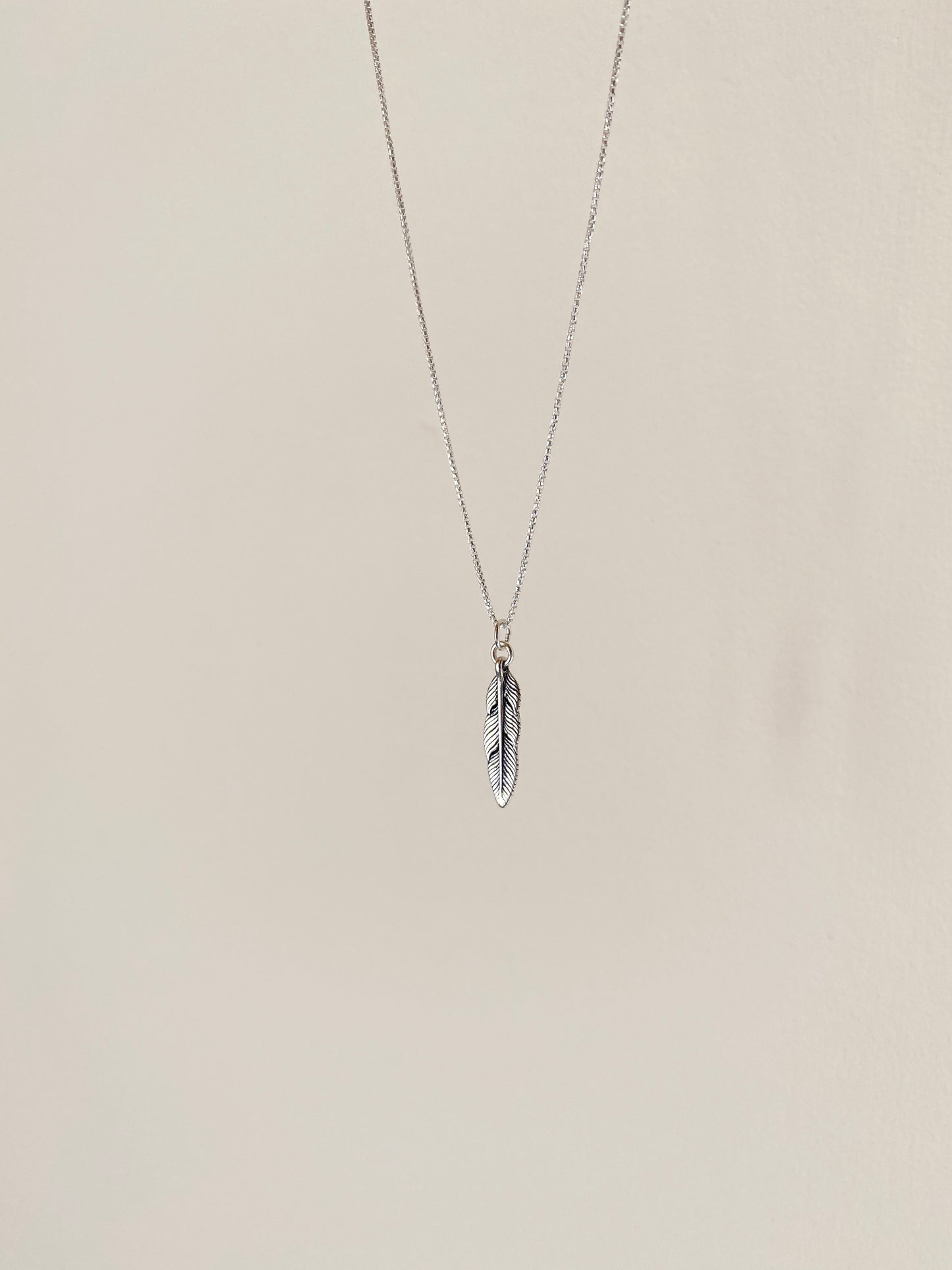 Silver Feather ~ Sterling Silver Charm Necklace - Sacred Symbols Series