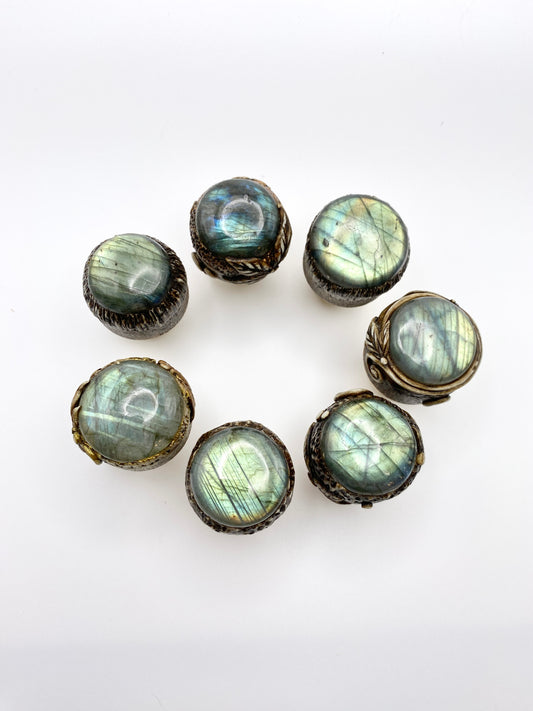 Labradorite T-Shaped Bottle Stoppers - Medallion Style - Magical Accessories